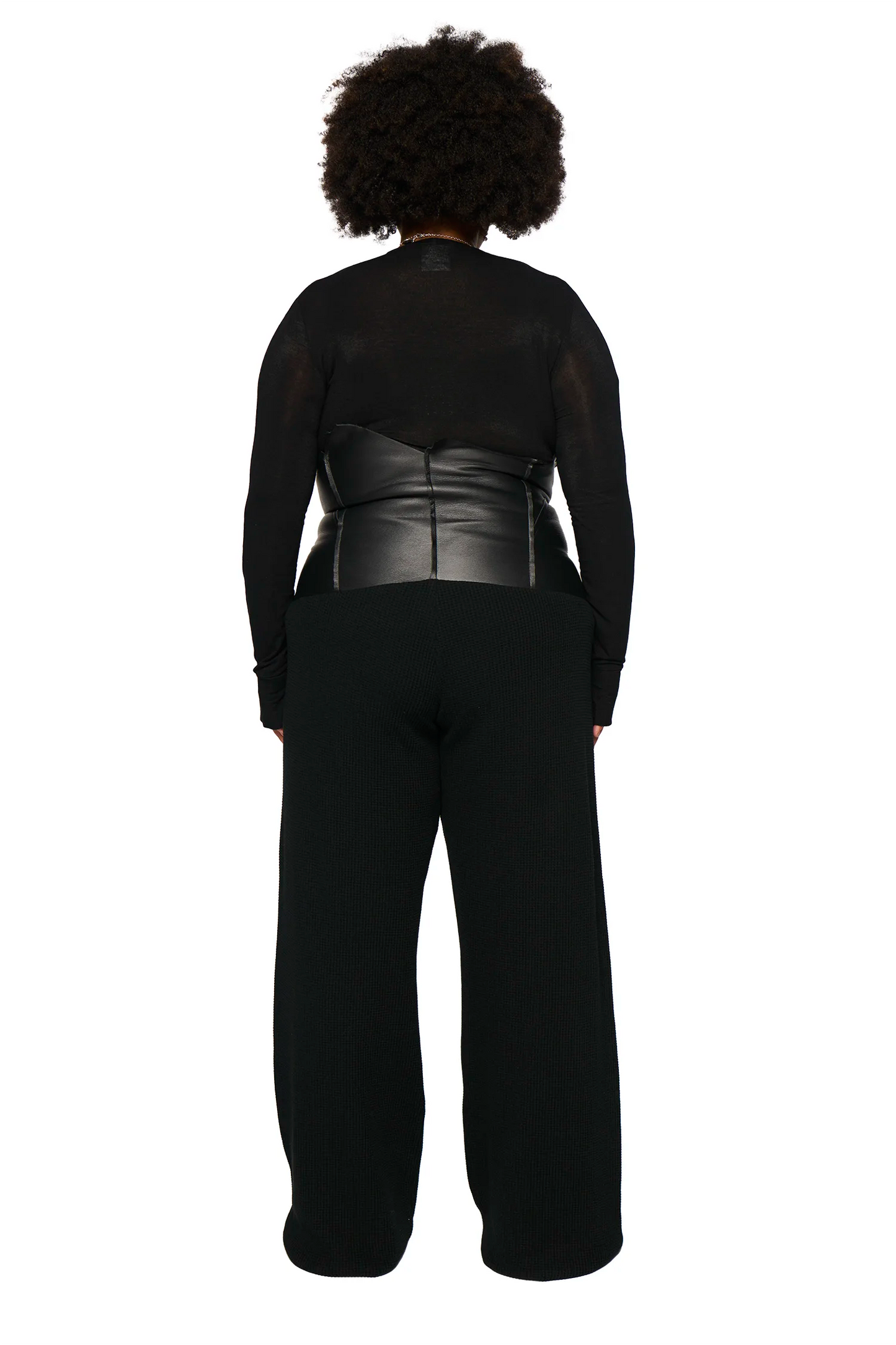 Leather Lefflers Corset Pant - Black
