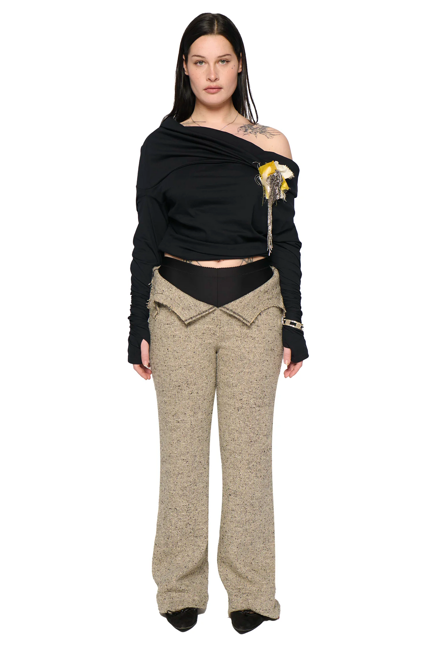 Phoebe Tweed Suit Pant - Beige
