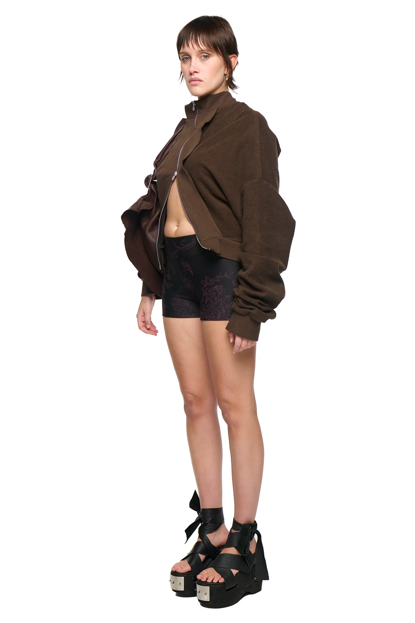 Floral Bike Short - Black/Purple