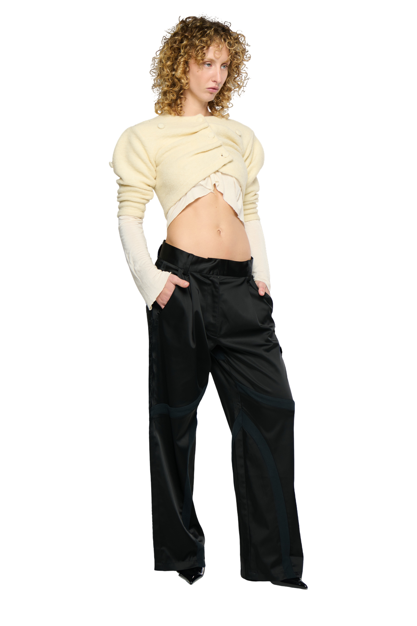 Shrunken Wool Cardigan - Cream