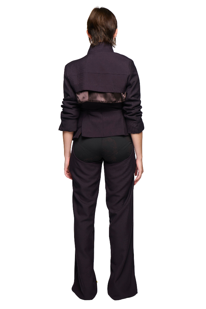 Cut-Out Suit Pant - Purple