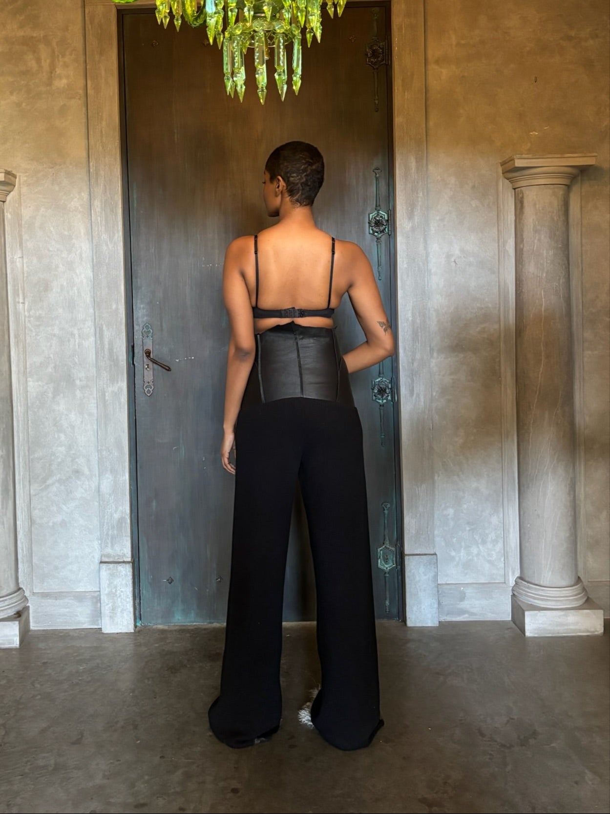Leather Lefflers Corset Pant - Black