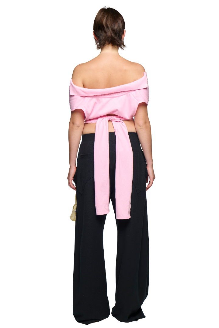 Backless Polo Shirt - Pink