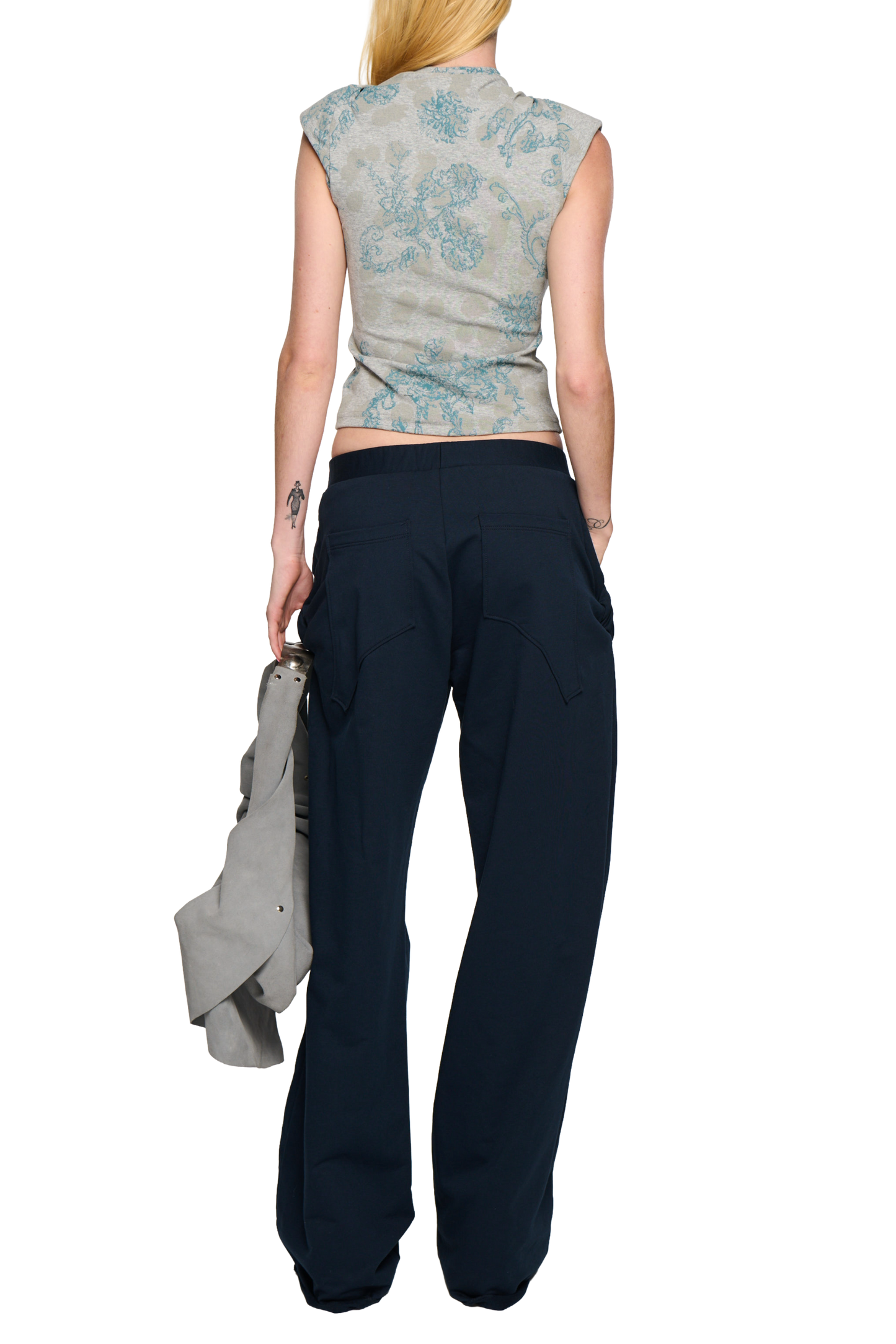 Button Twist Pant - Navy