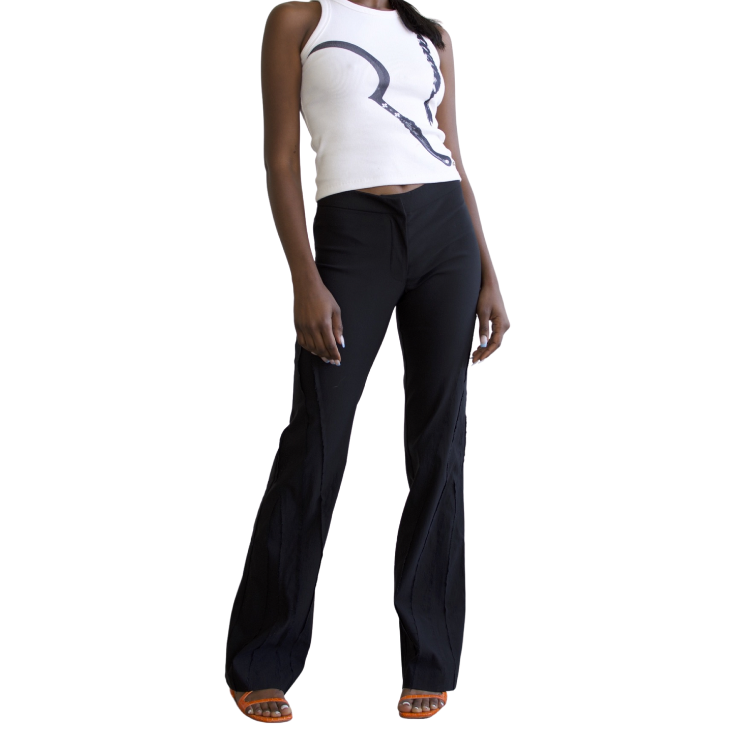 Spliced Pant - Black (Mid Rise)