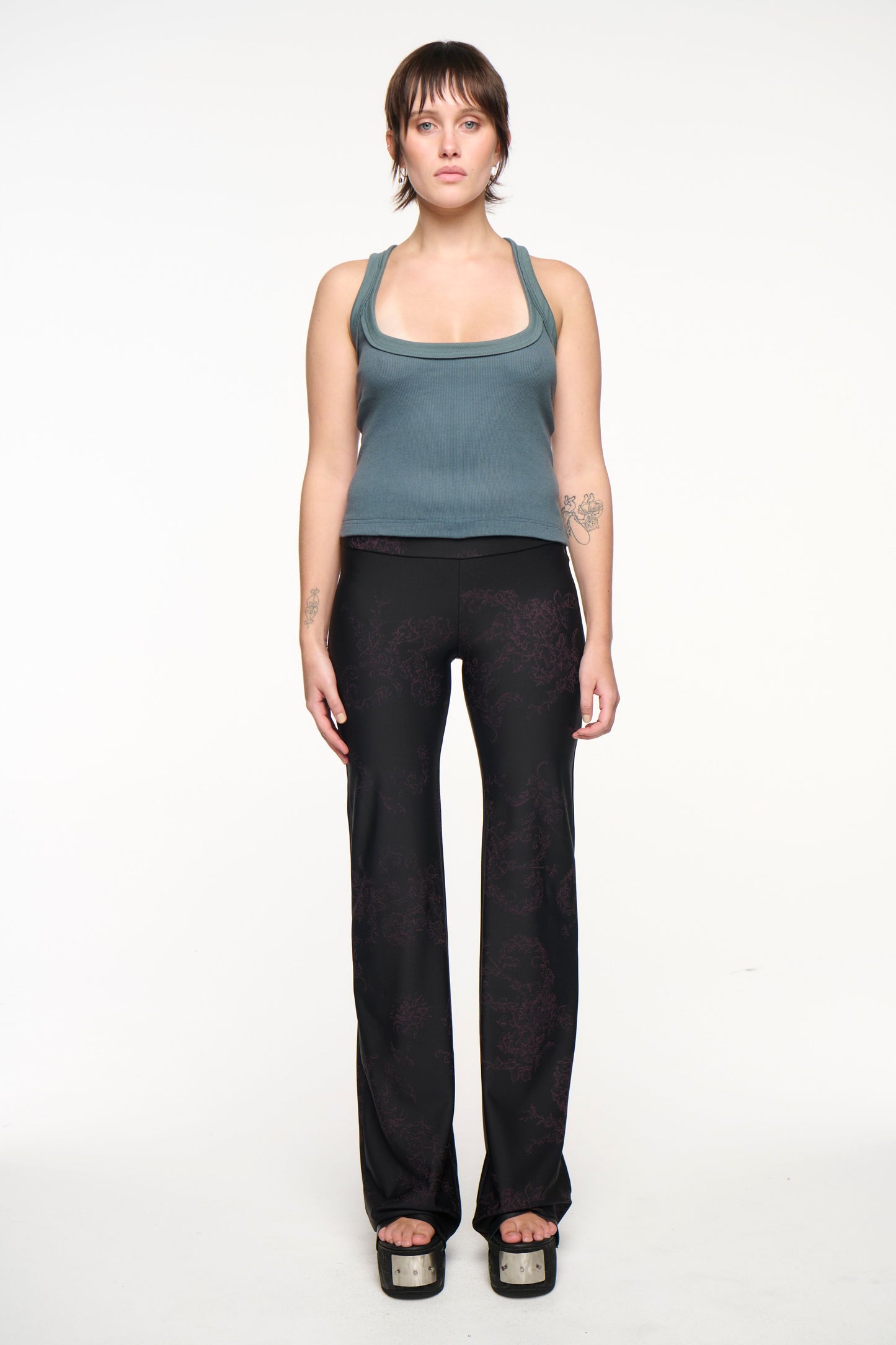 Floral Yoga Pant - Black/Purple