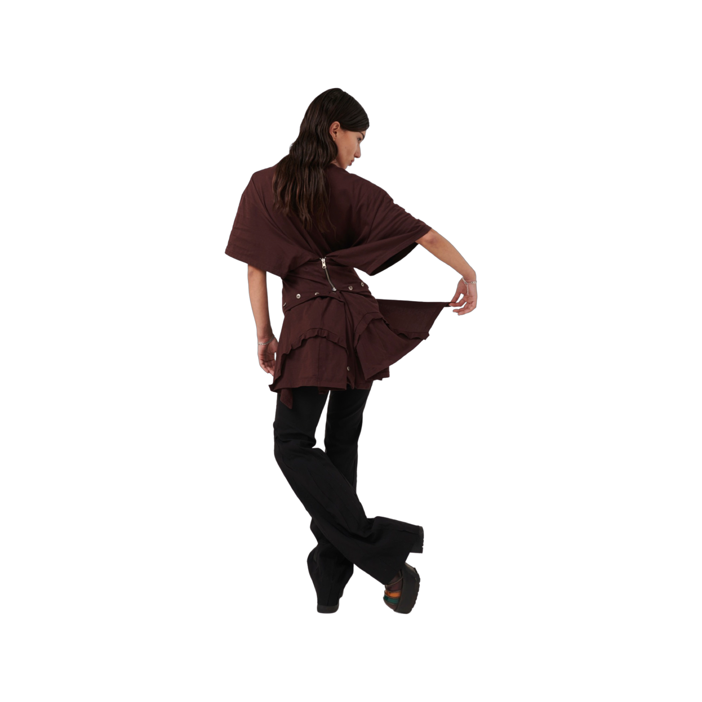 Spliced Pant - Black (Mid Rise)