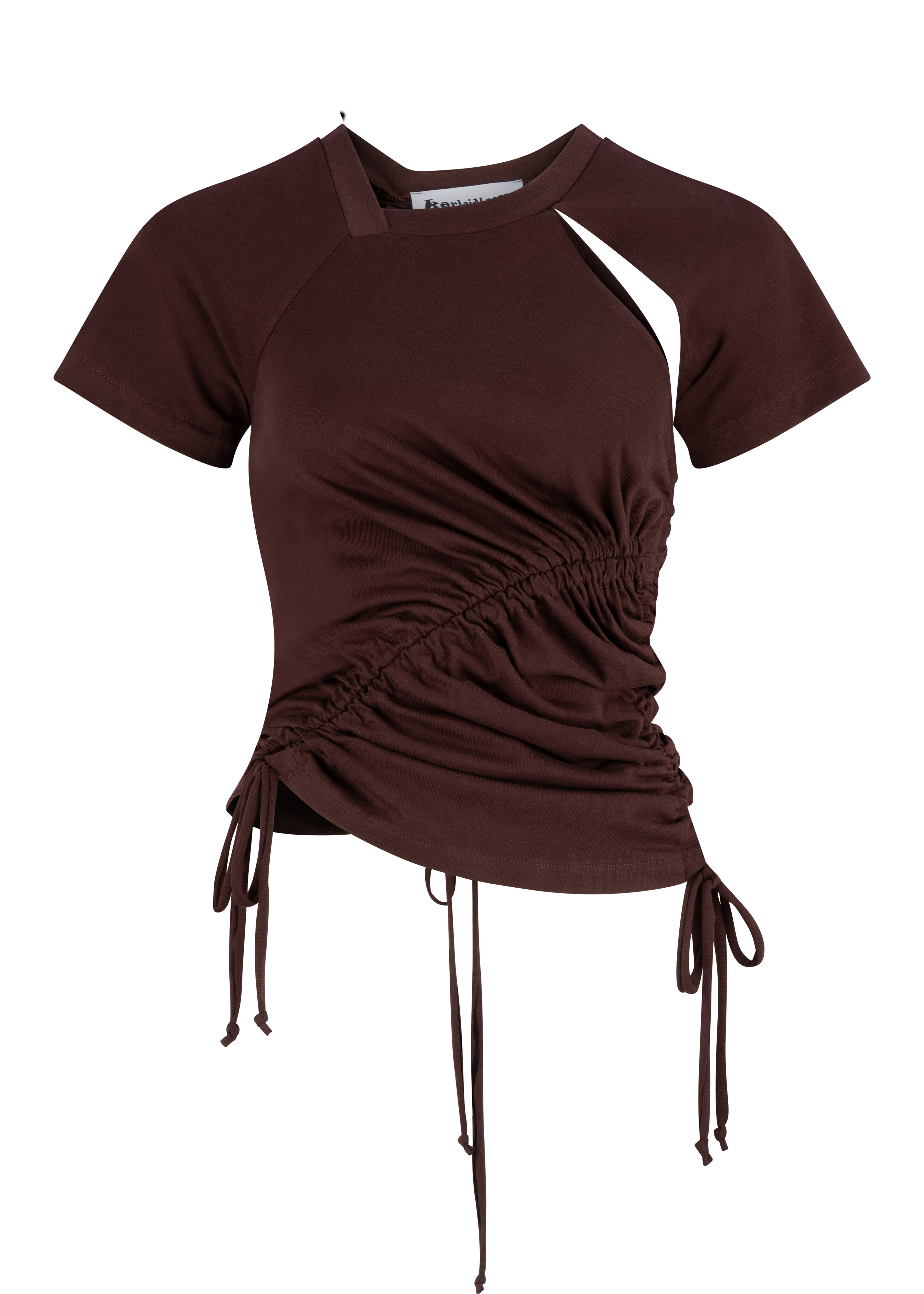 Ruched Tee - Chocolate