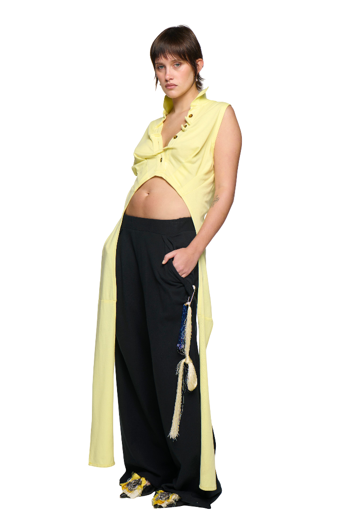 Backless Polo Shirt - Yellow