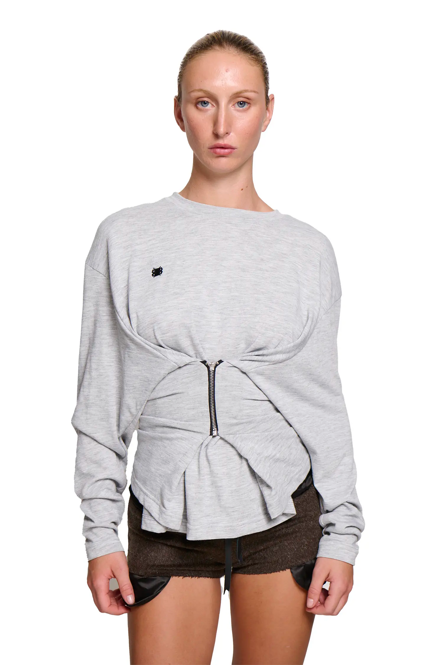 Zipper Long sleeve - Grey Marle