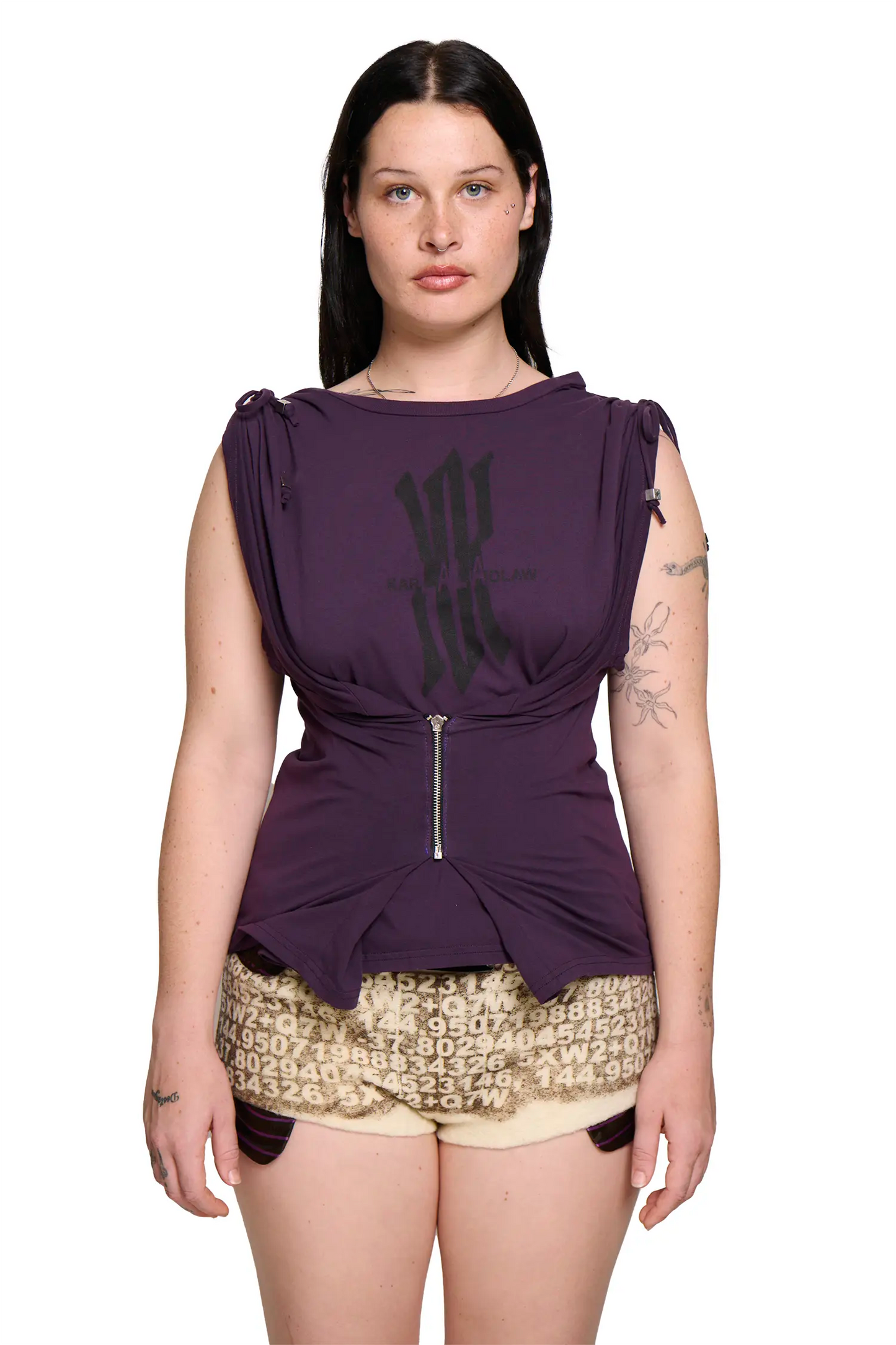 Zipper Tee - Purple