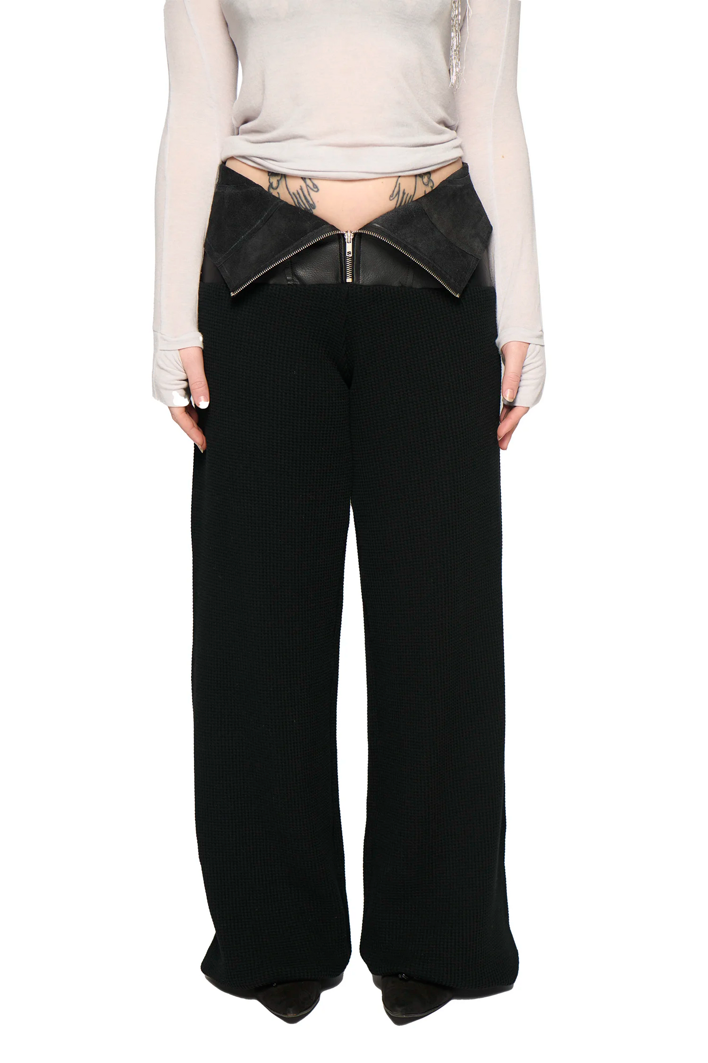 Leather Lefflers Corset Pant - Black