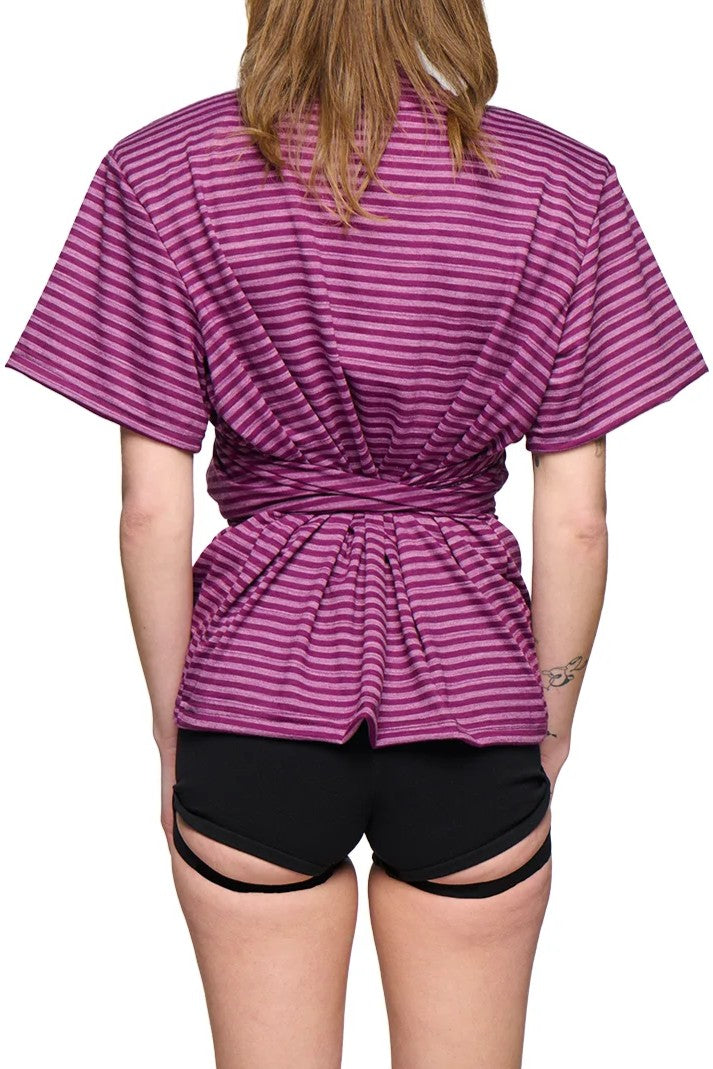 Scrunch T-Shirt - Purple Stripe