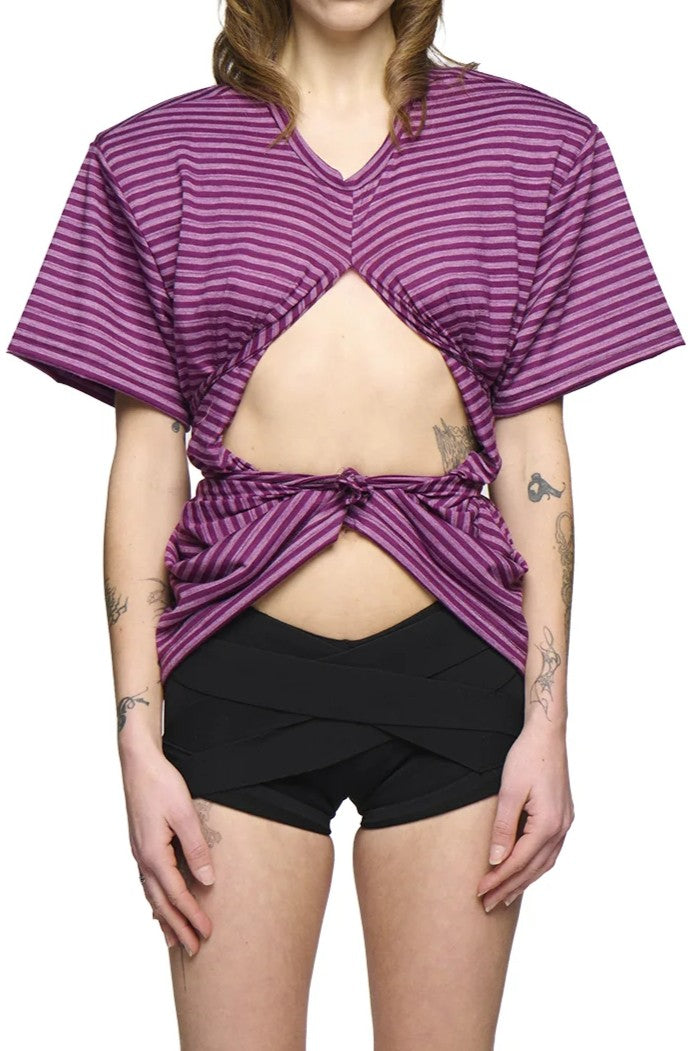 Scrunch T-Shirt - Purple Stripe