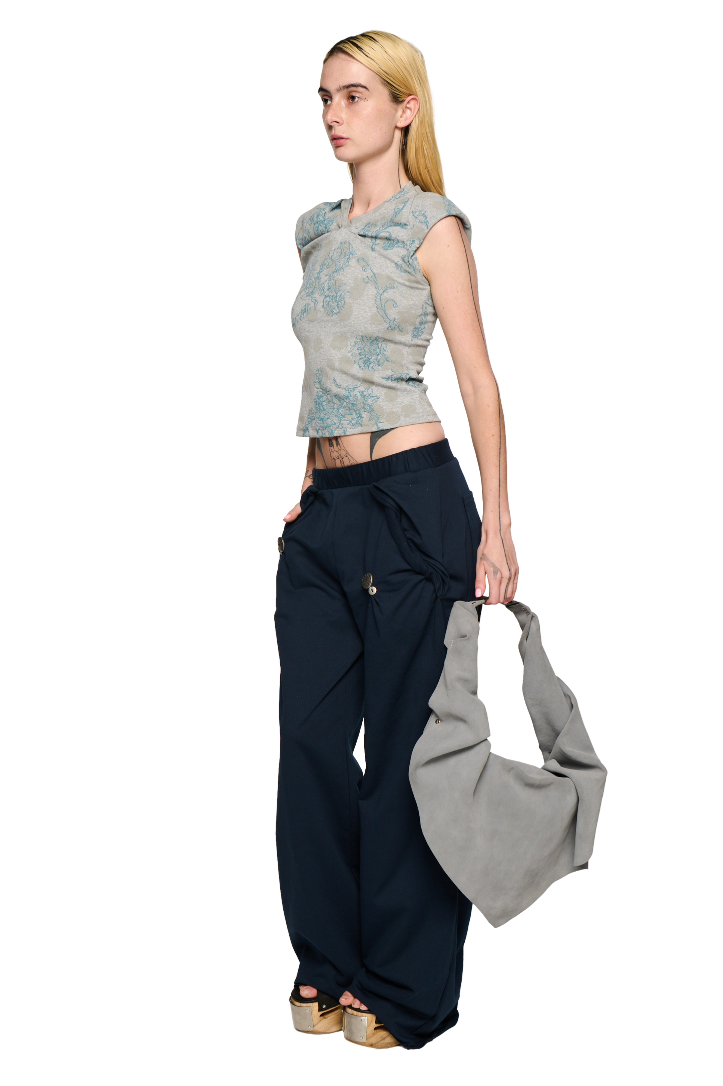 Polka-Dot Twisted T-Shirt