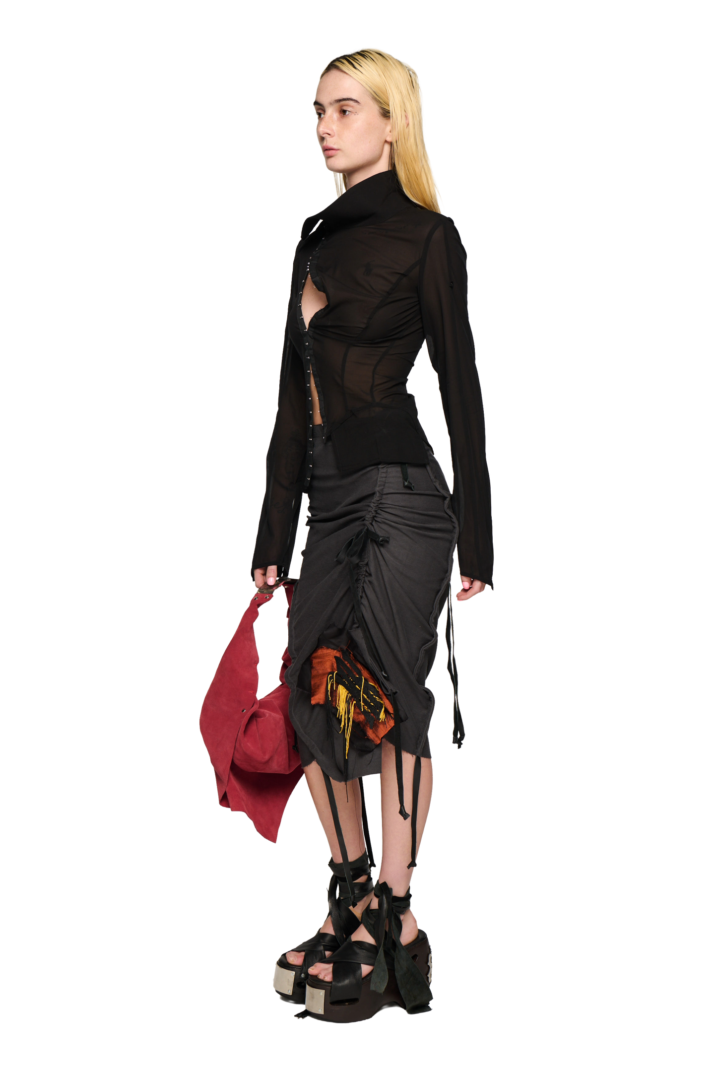 Georgette Sailor Shirt - Black