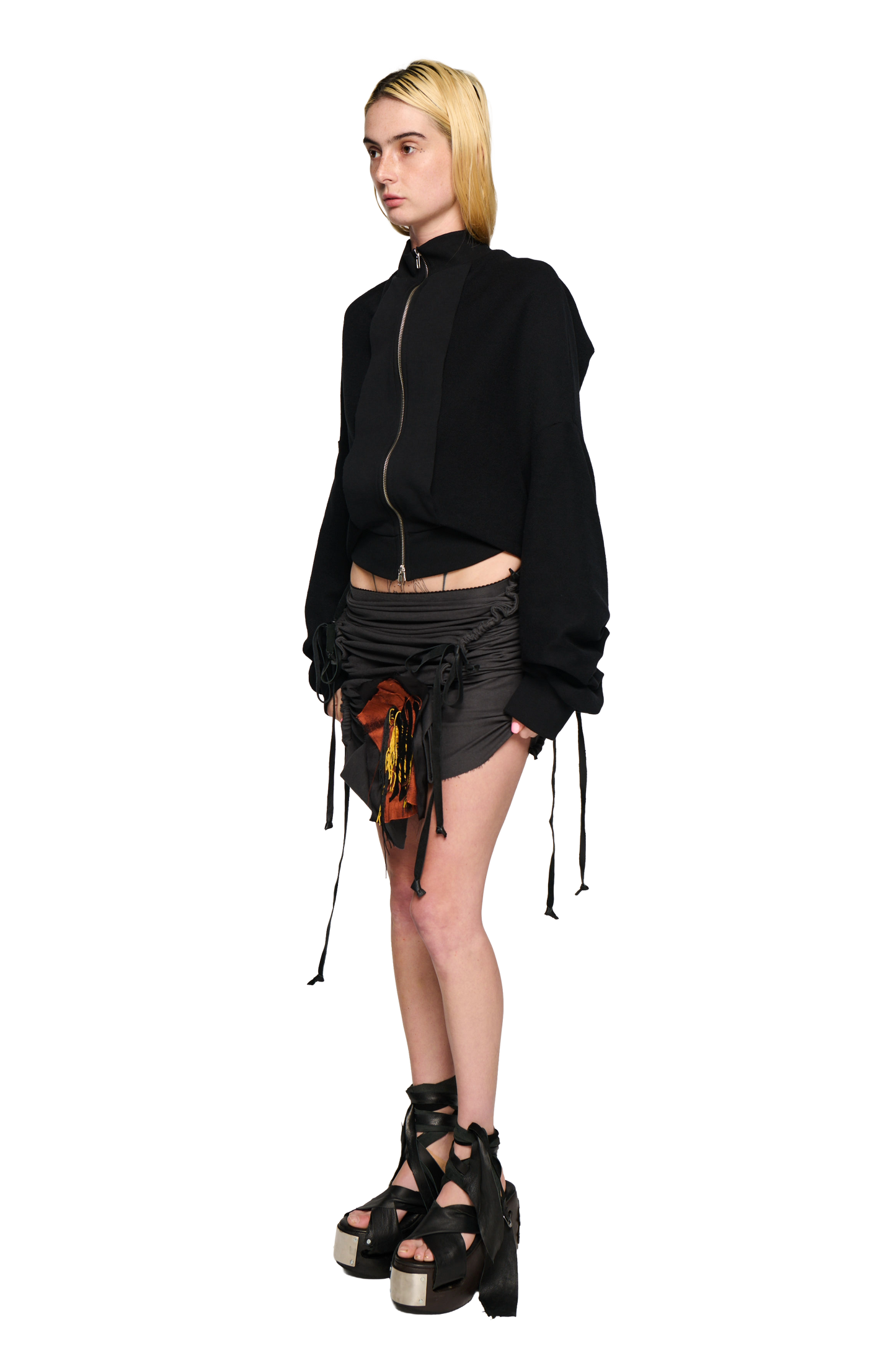 Terry Ruched Skirt - Grey