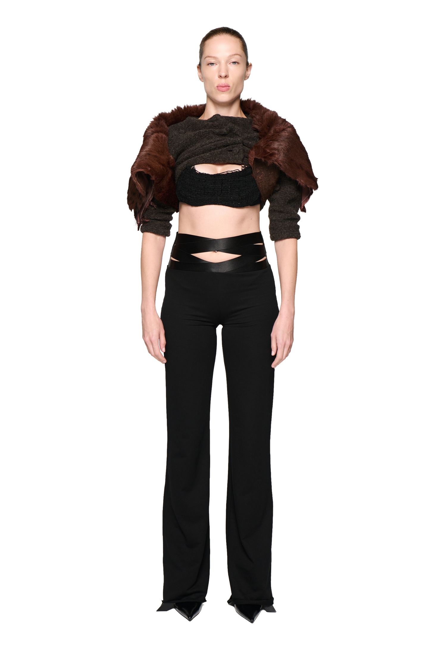 Shrunken Wool Cardigan - Brown