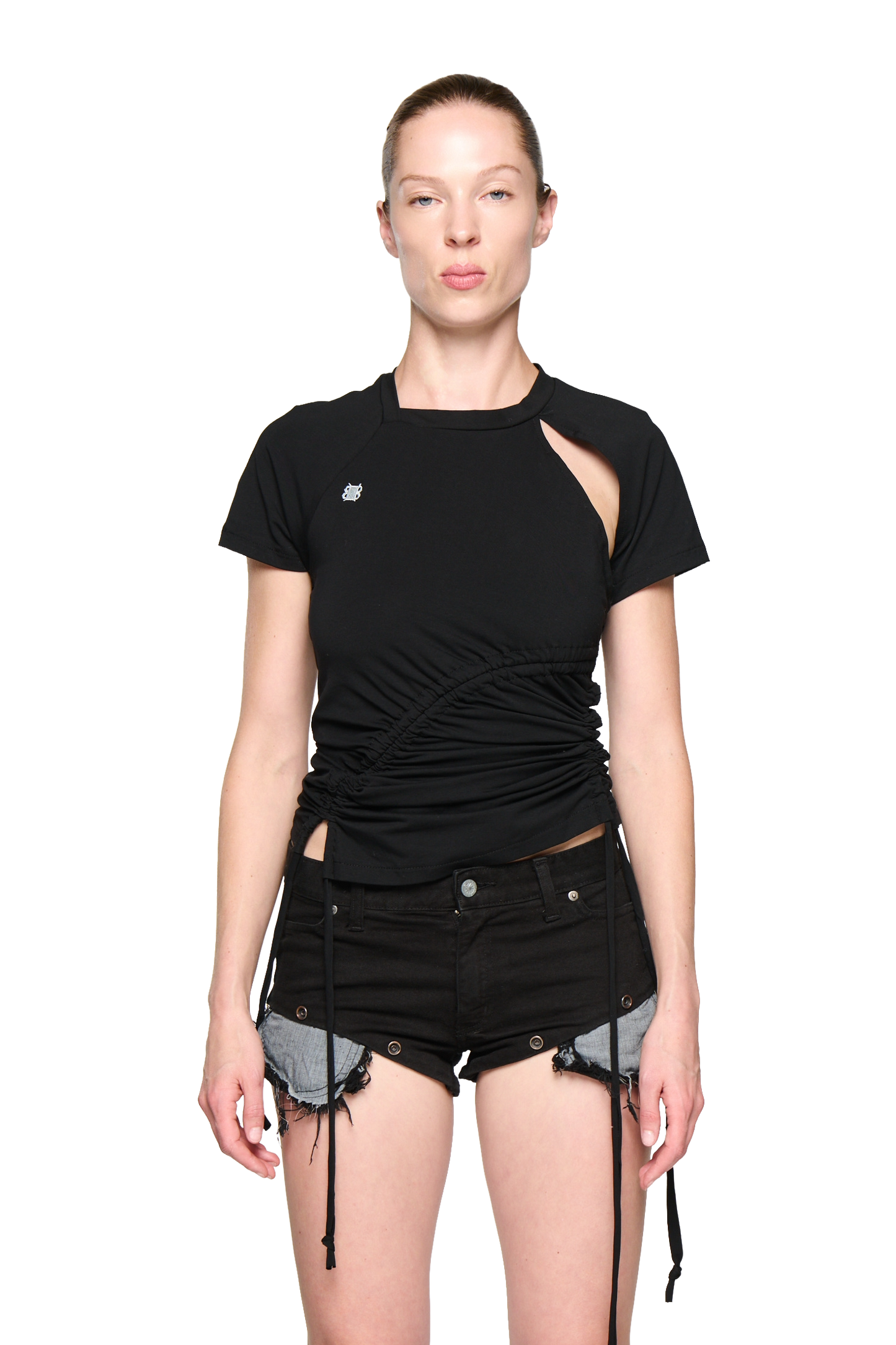 Ruched Short Sleeve - Grey