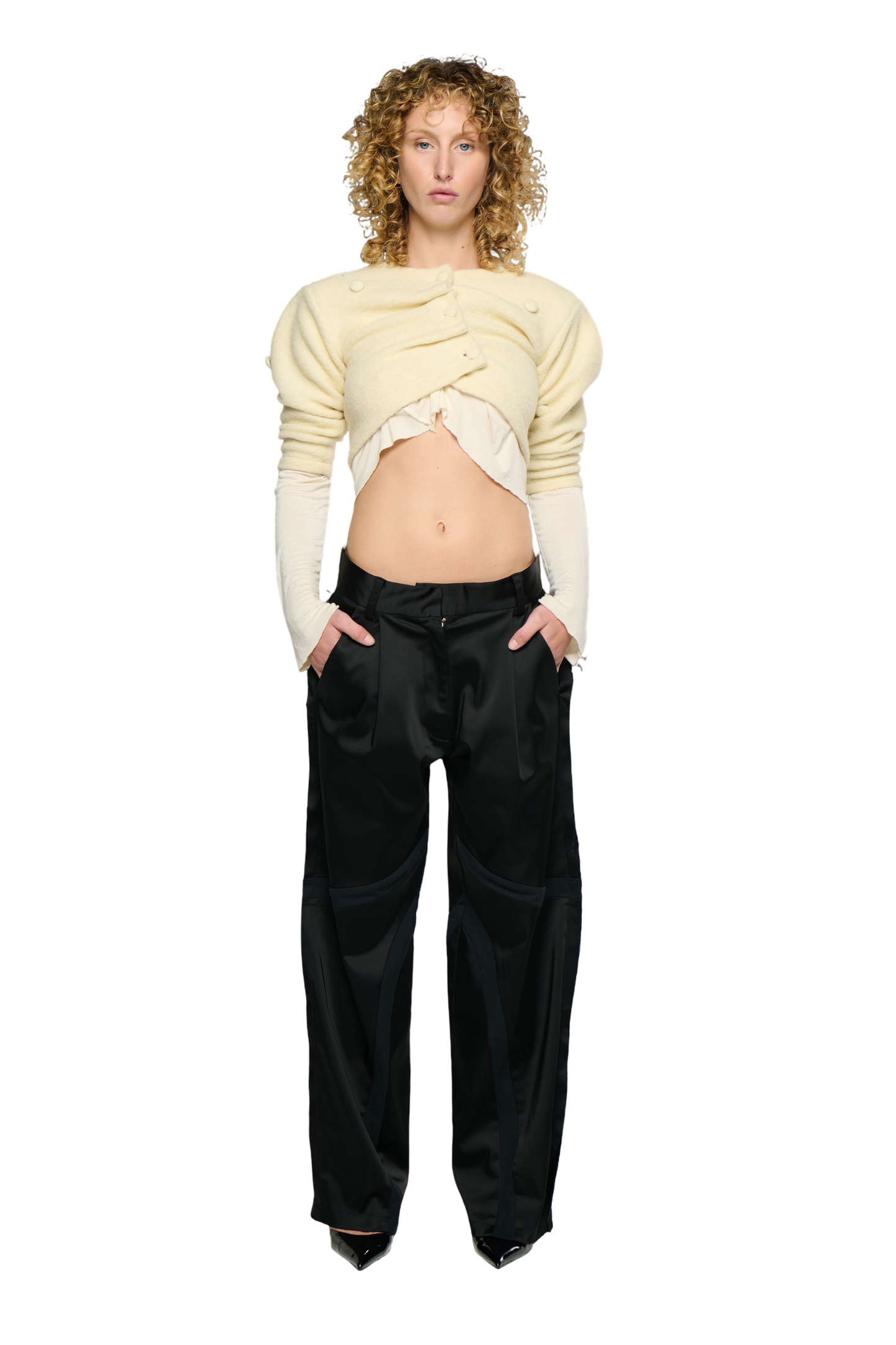 Shrunken Wool Cardigan - Cream