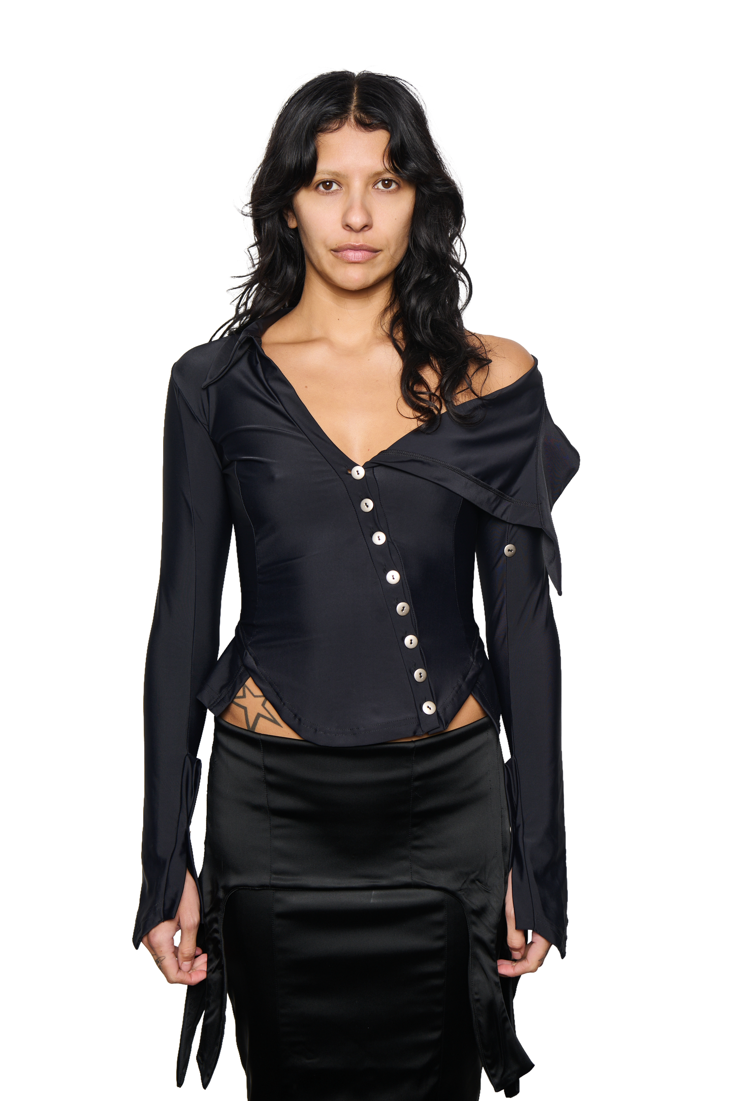 Lycra Sailor Shirt - Black