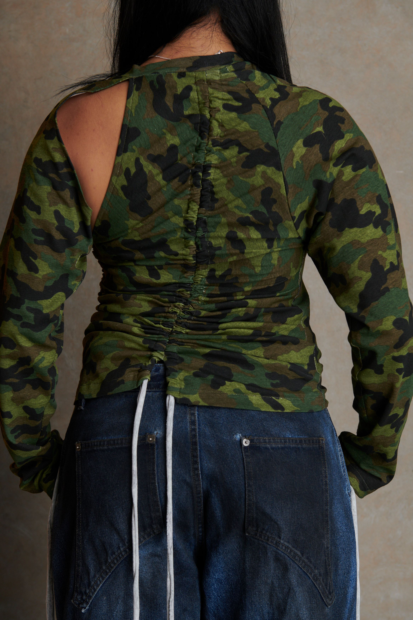 Ruched Long Sleeve - Camo