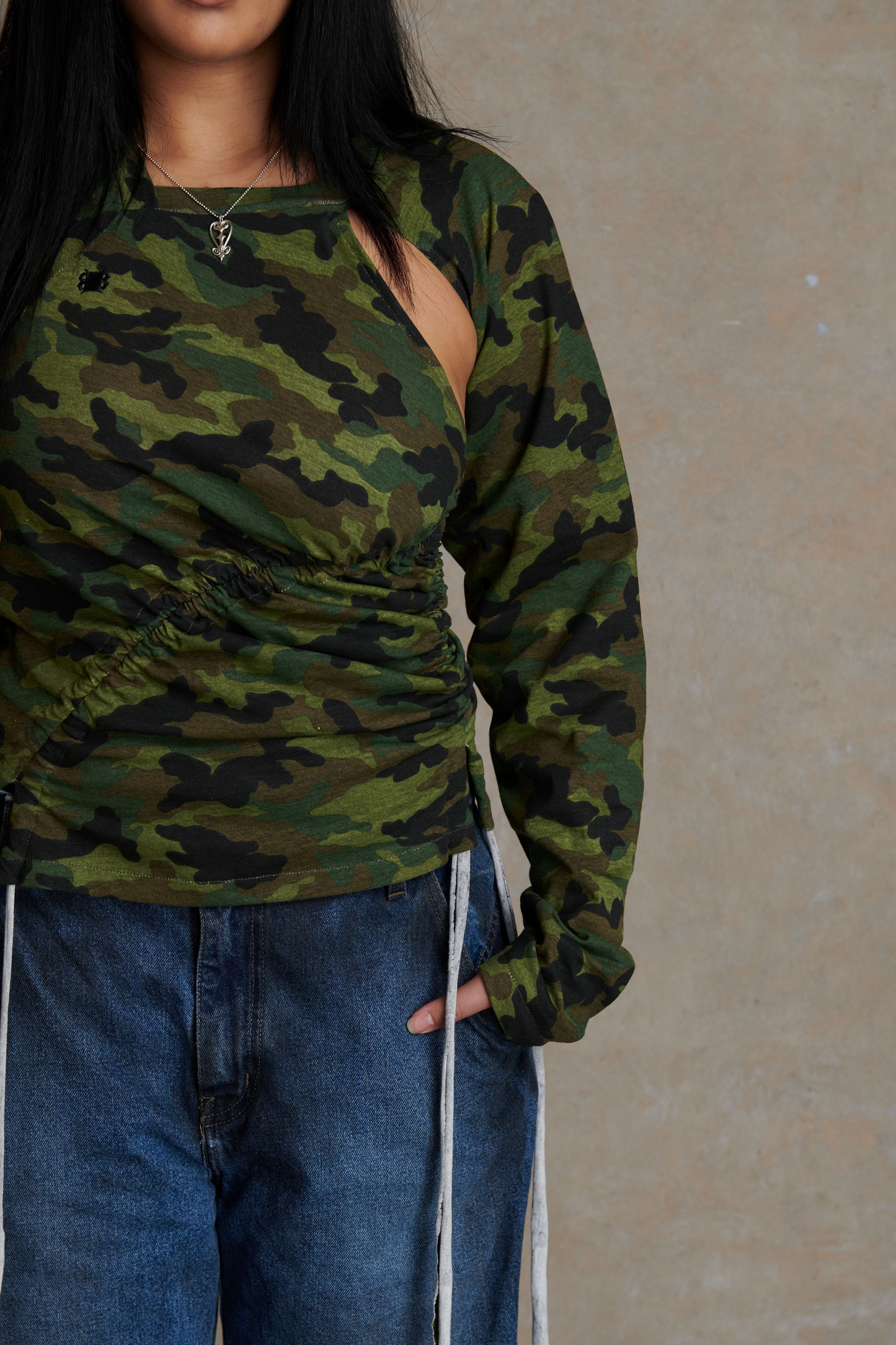 Ruched Long Sleeve - Camo