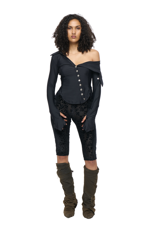 Lycra Sailor Shirt - Black