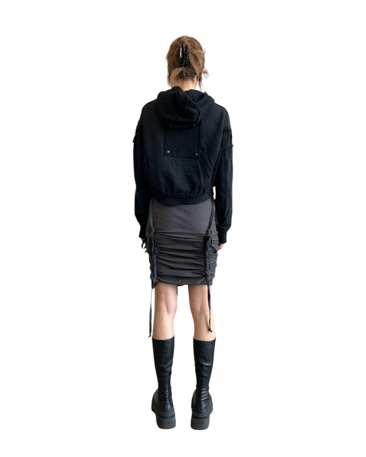 Terry Ruched Skirt - Grey