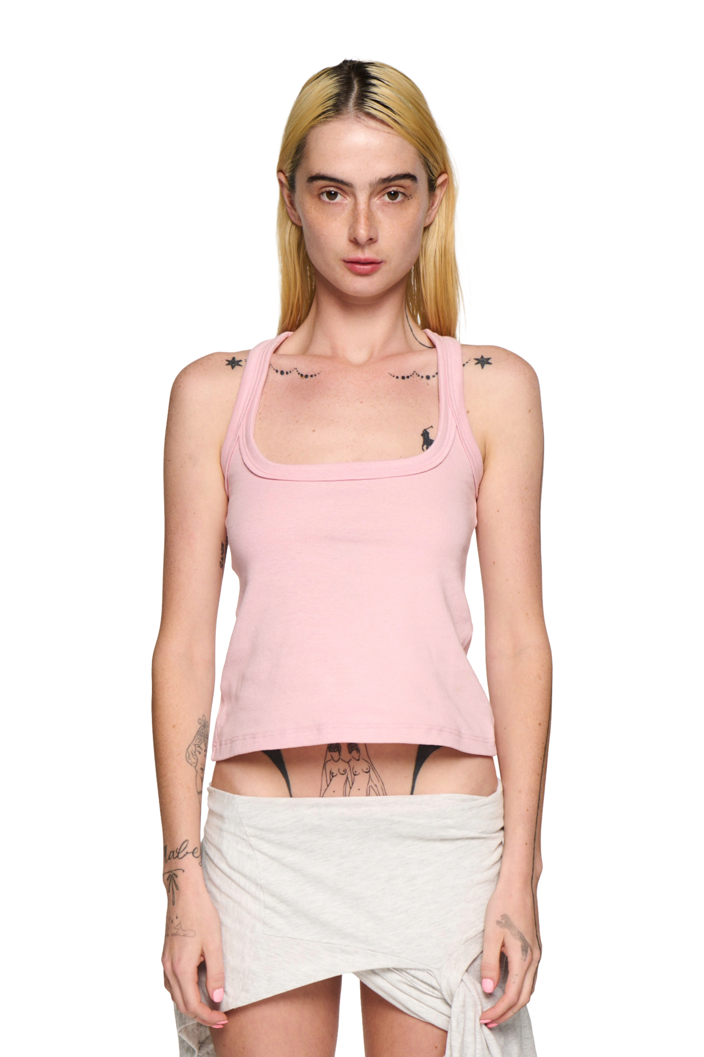 Scoop Neck Tank - Pink