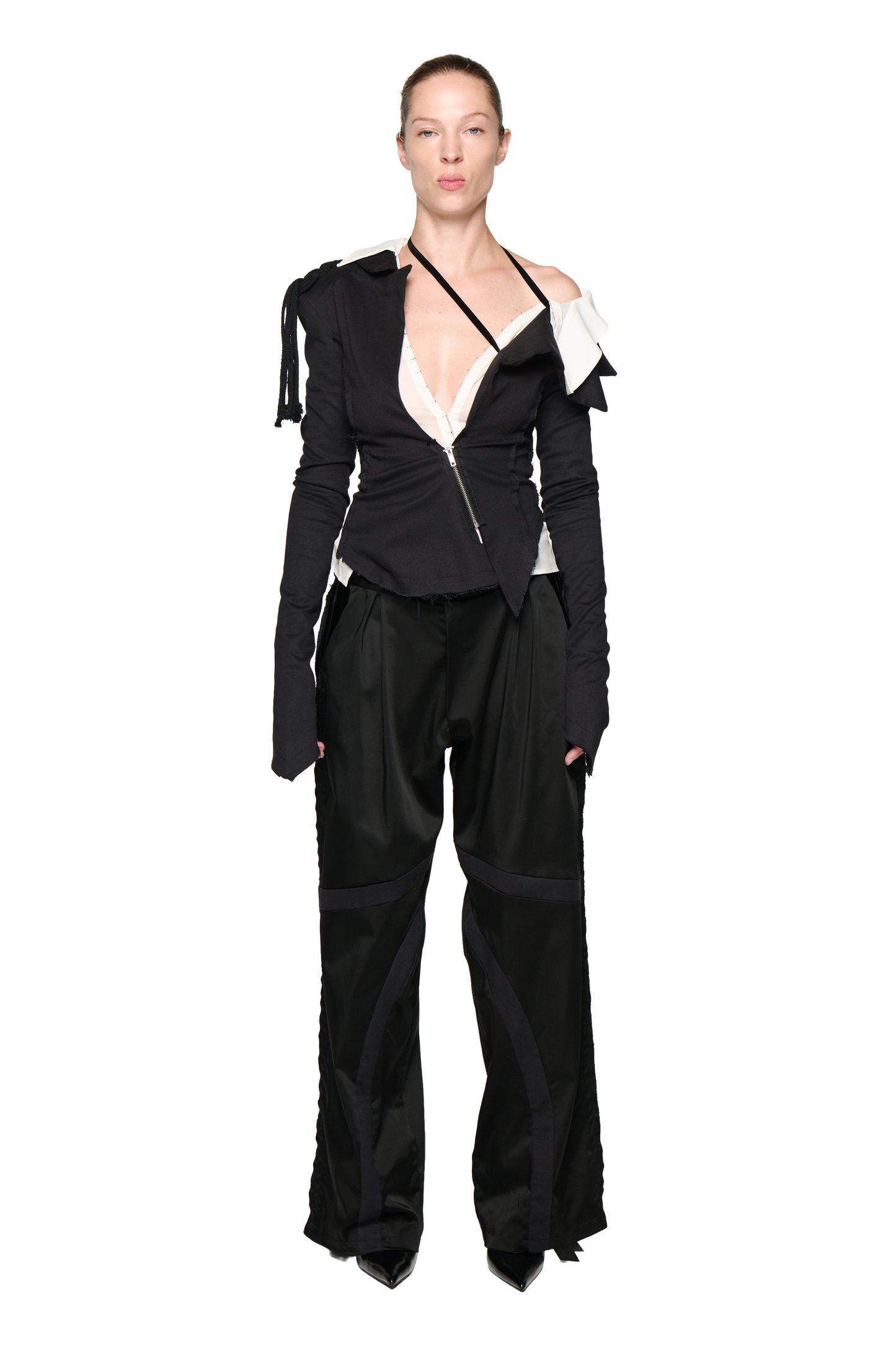 Satin Swirl Pant - Black