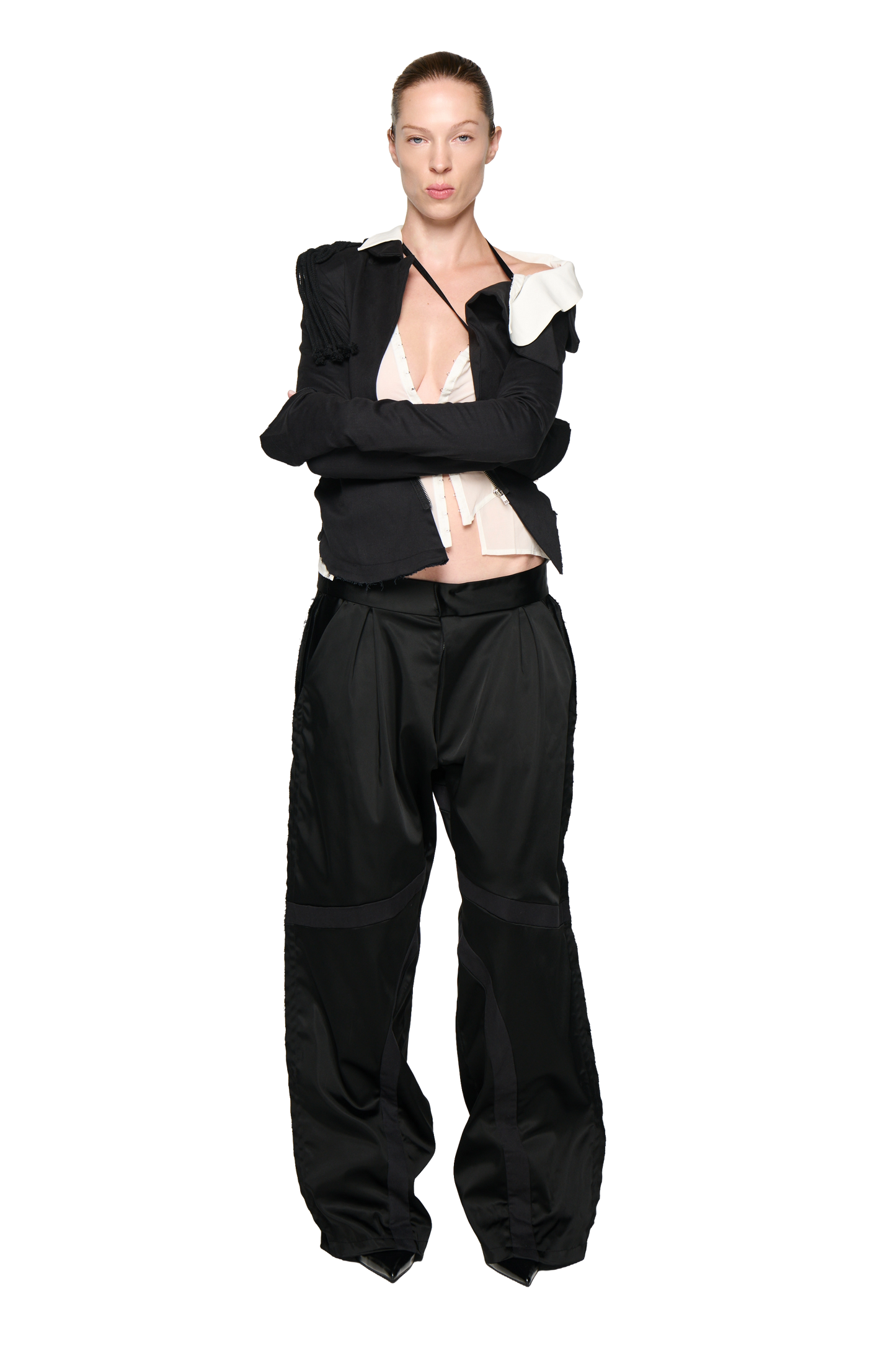 Satin Swirl Pant - Black