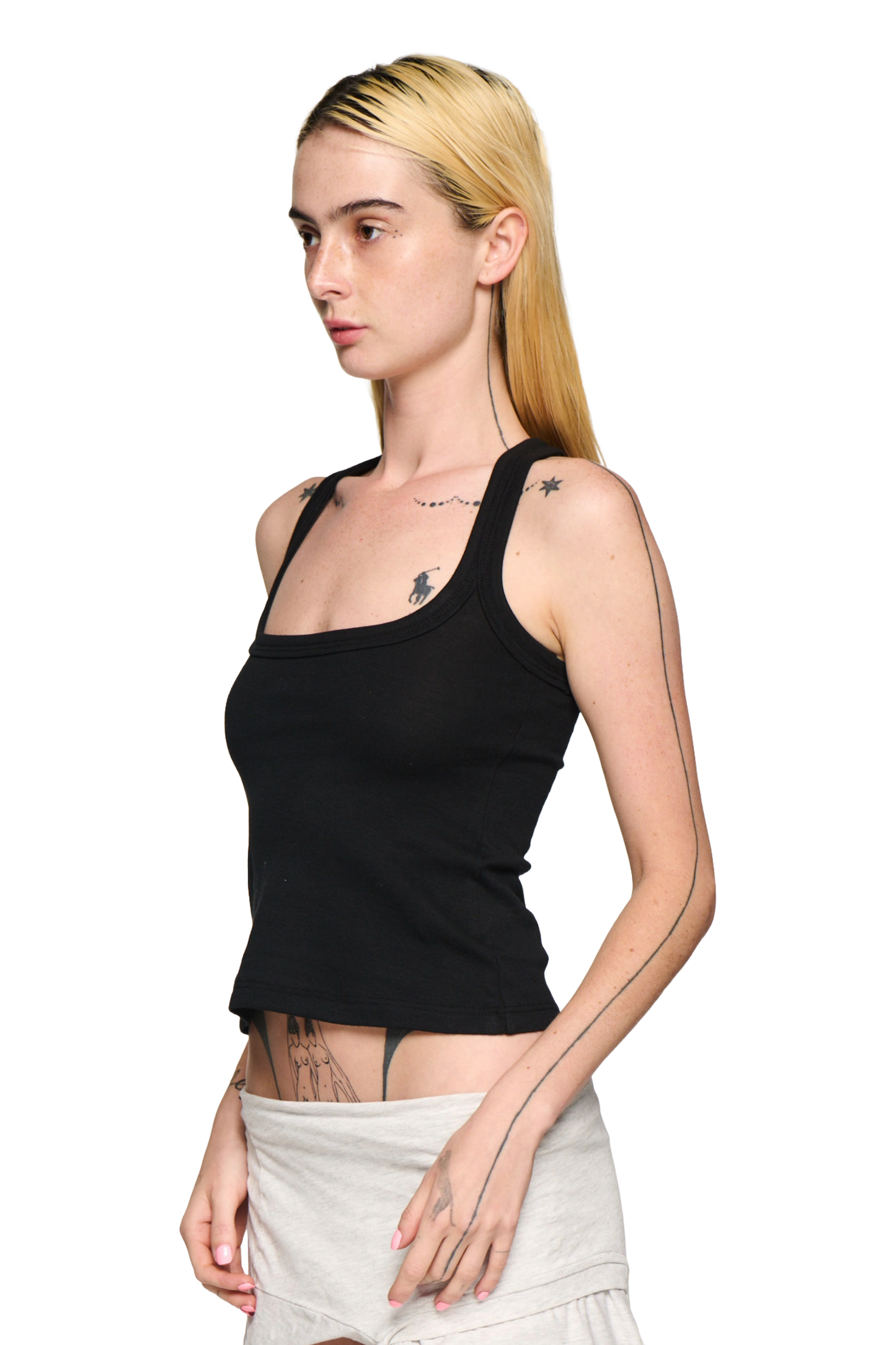 Scoop Neck Tank - Black