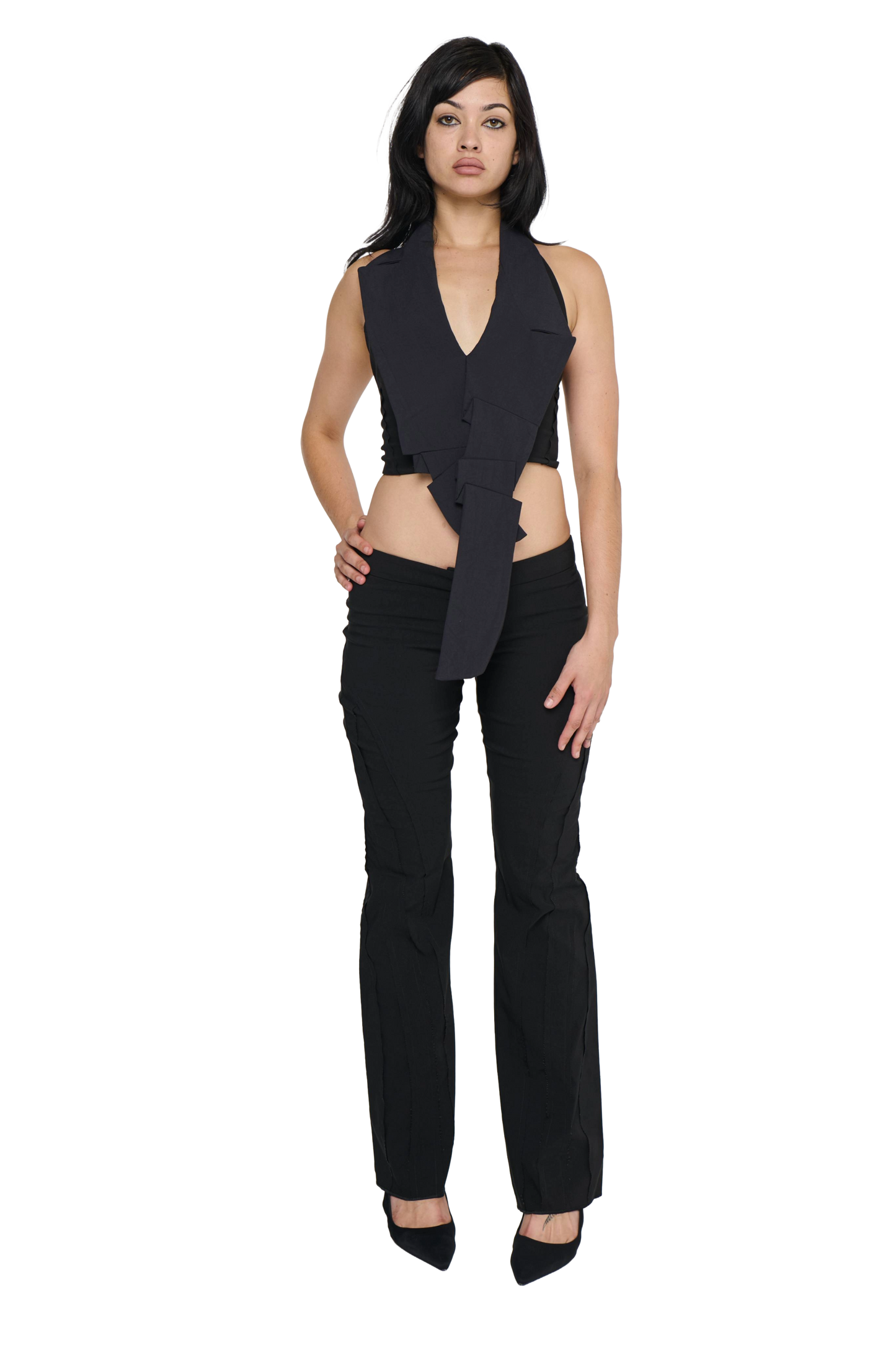 Tuxedo Halter Vest - Black