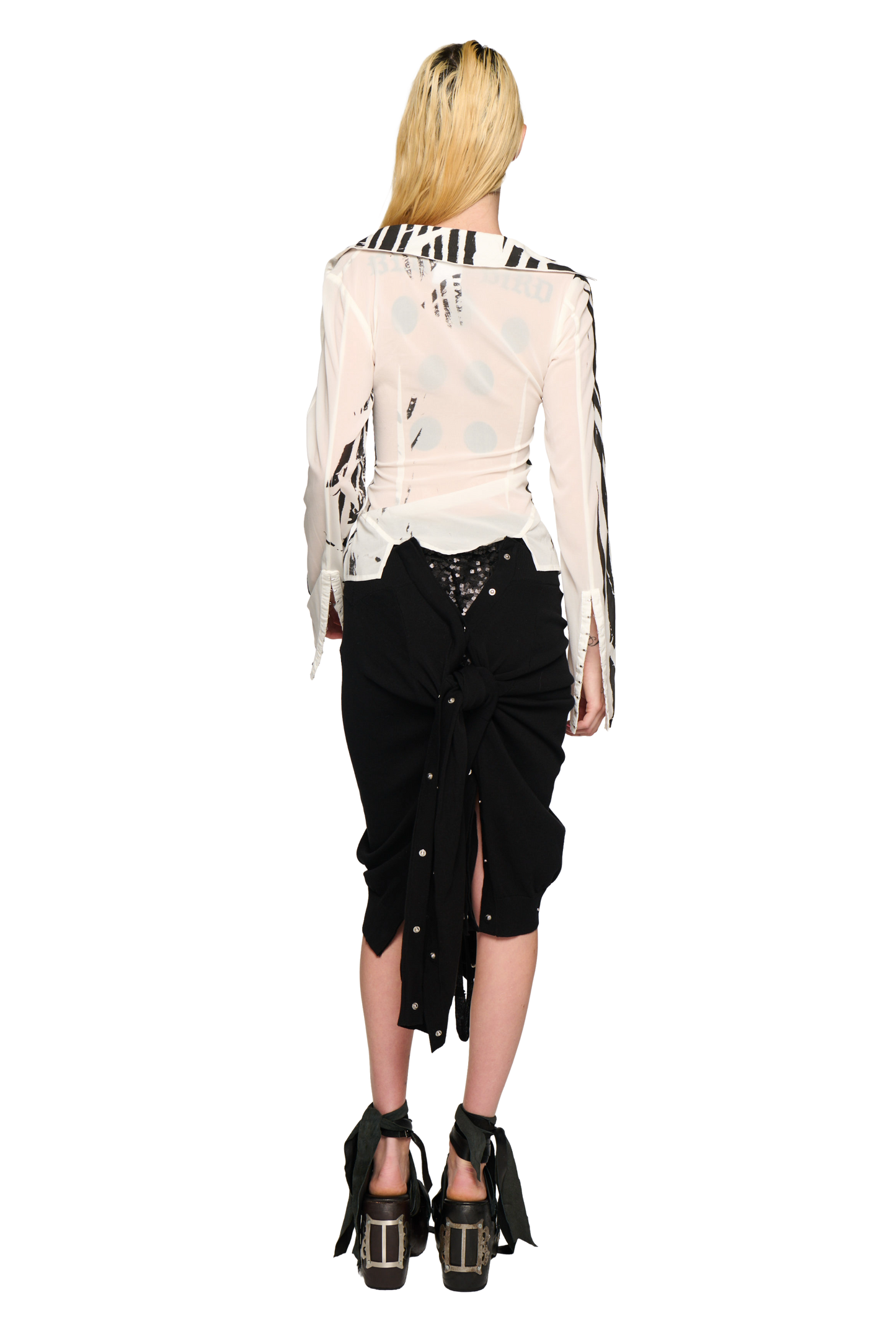 Twisted Knitted Skirt - Black