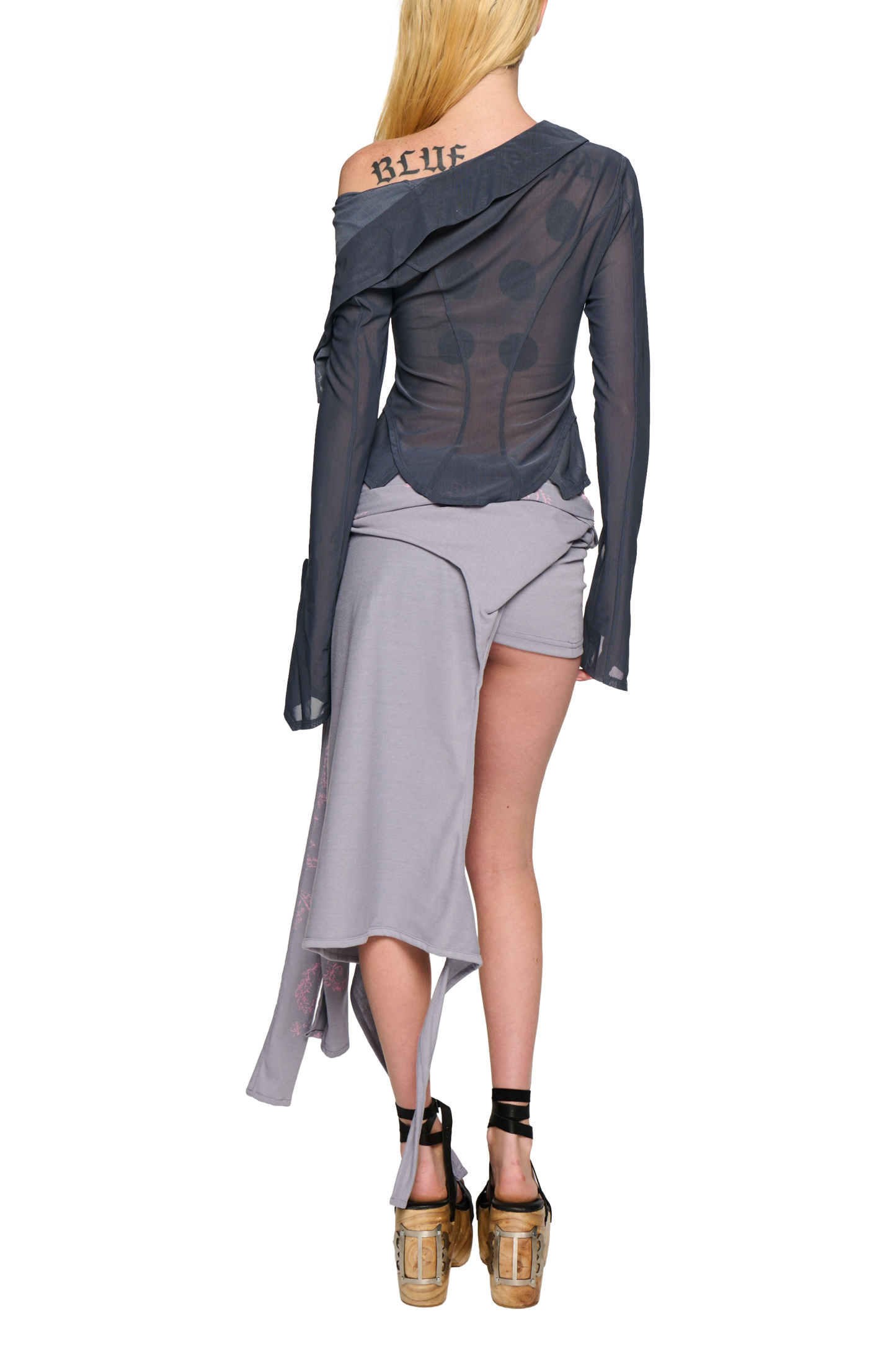 Halterneck Polo Dress Or Skirt - Grey/Pink