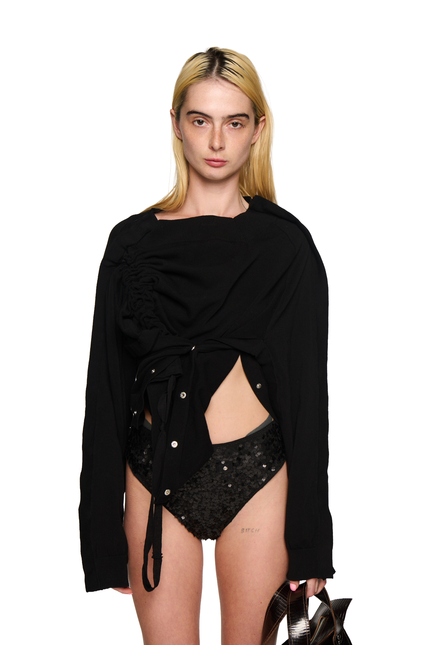 Shrug Cardigan Jumper - Black