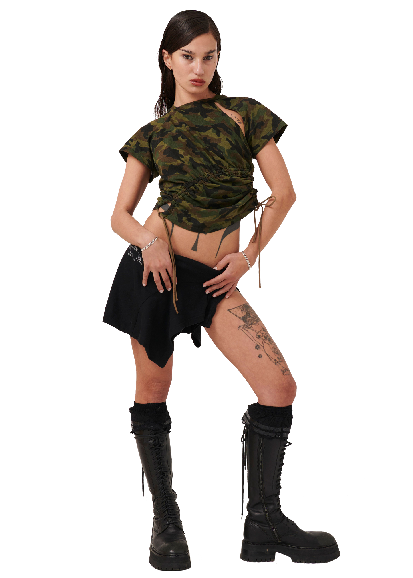 Ruched Tee - Camo
