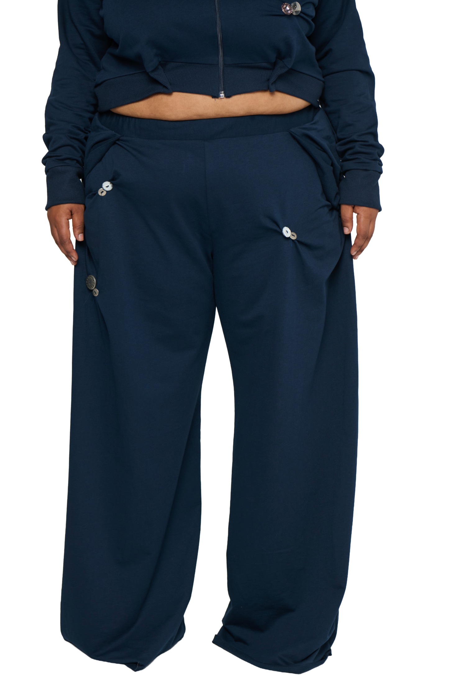 Button Twist Pant - Navy