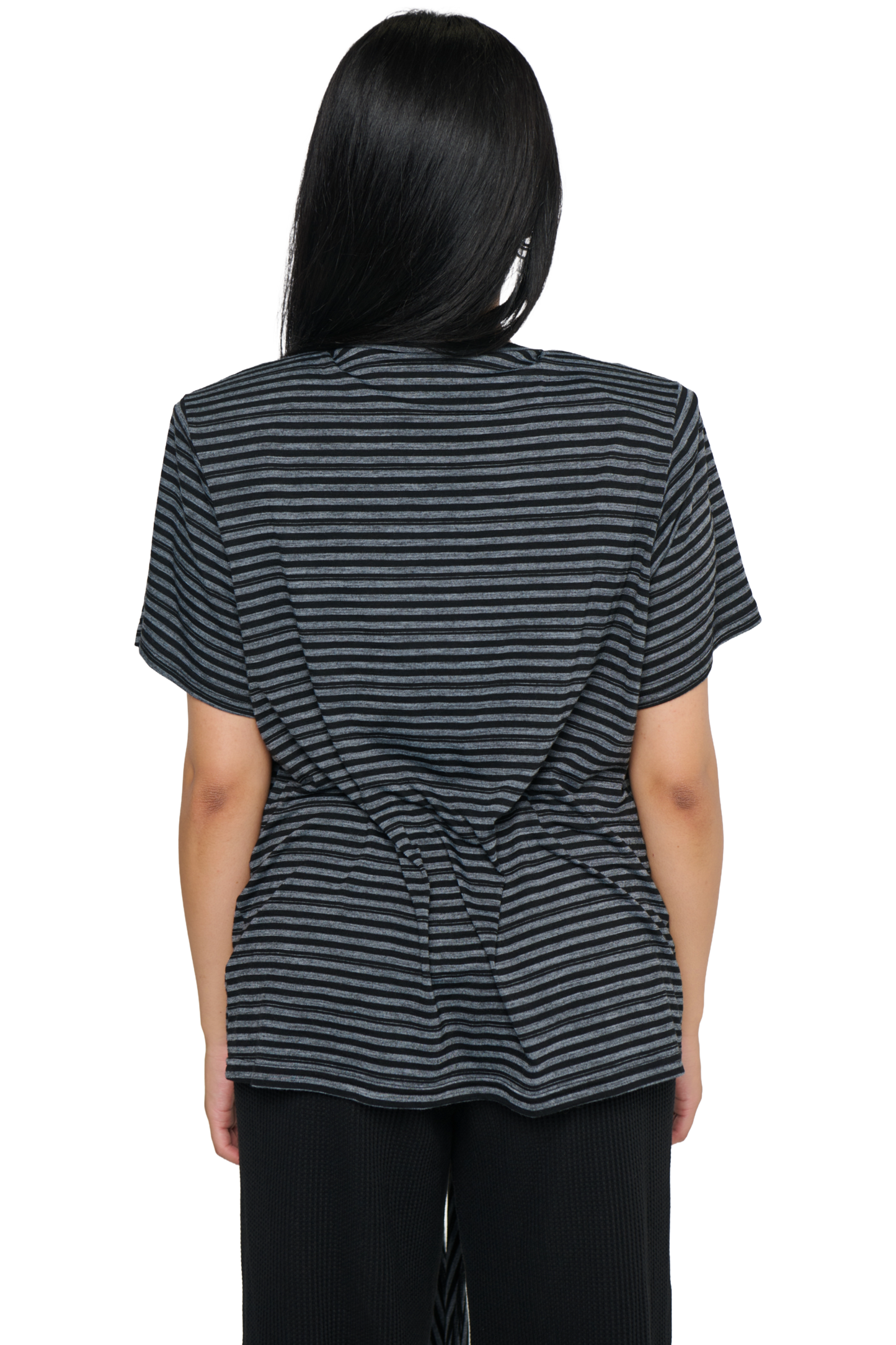 Scrunch T-Shirt - Charcoal Stripe