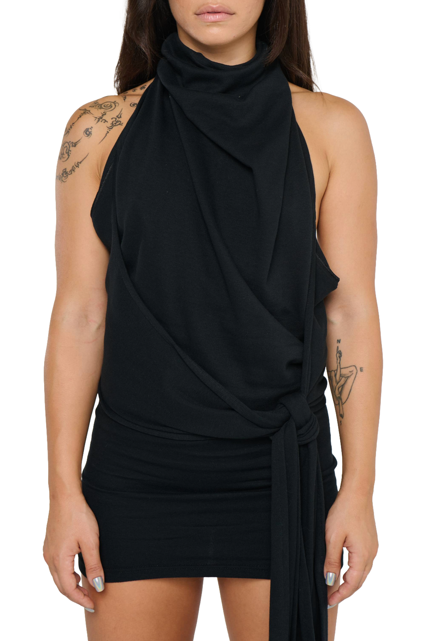 Halterneck Polo Dress/Skirt - Black