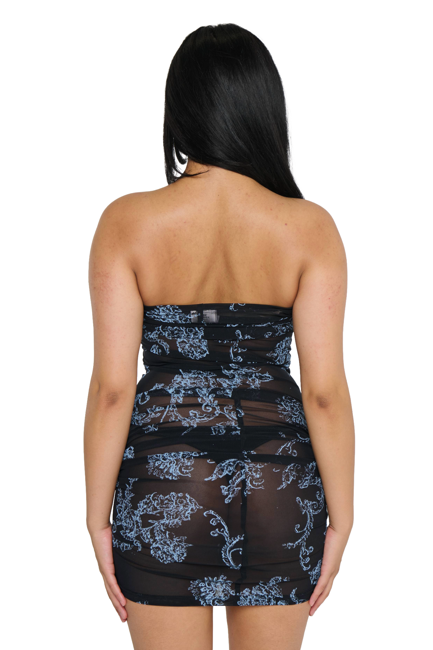 Floral Mesh Slip Dress