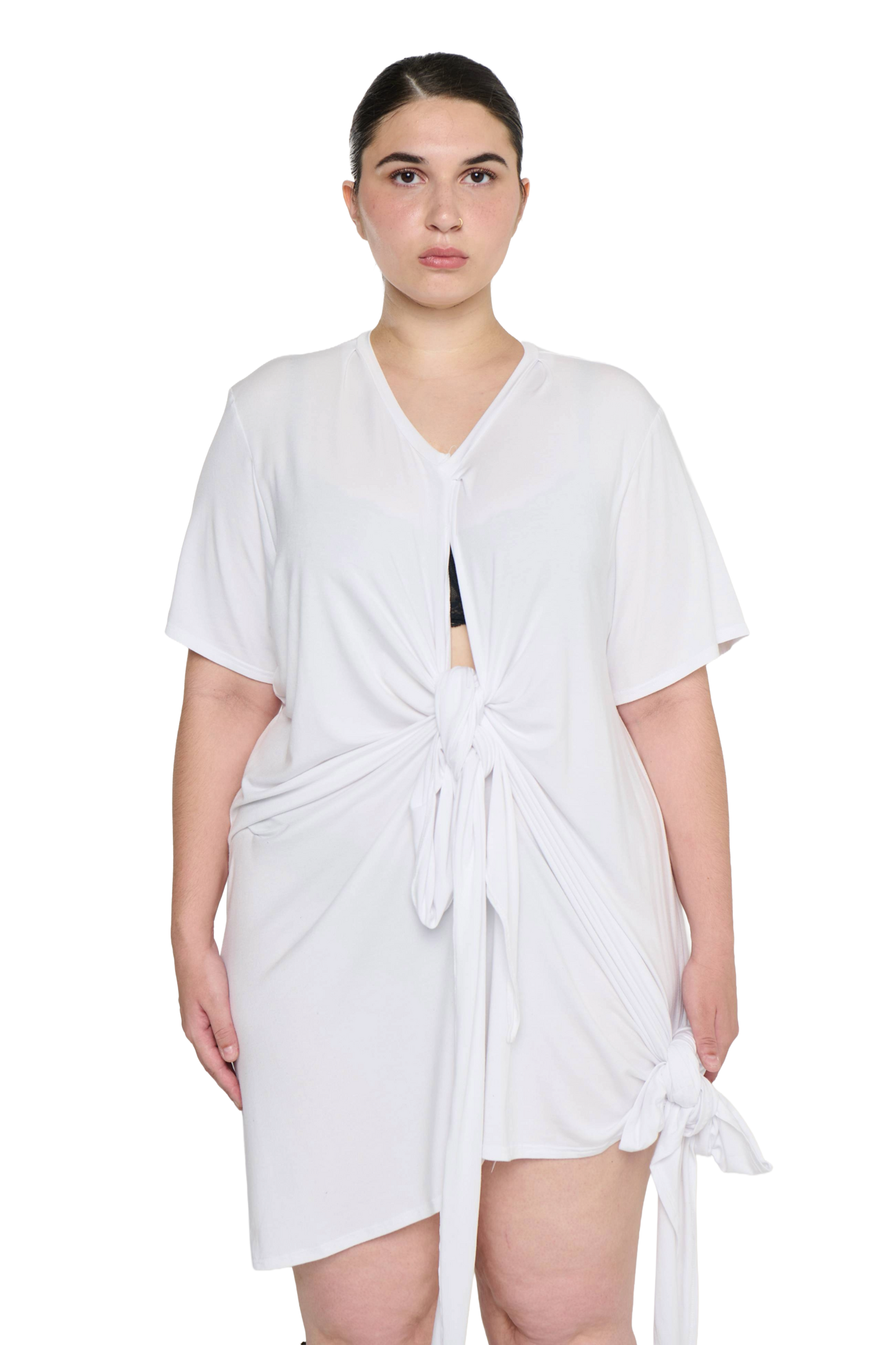 Scrunch T-Shirt Dress - Black