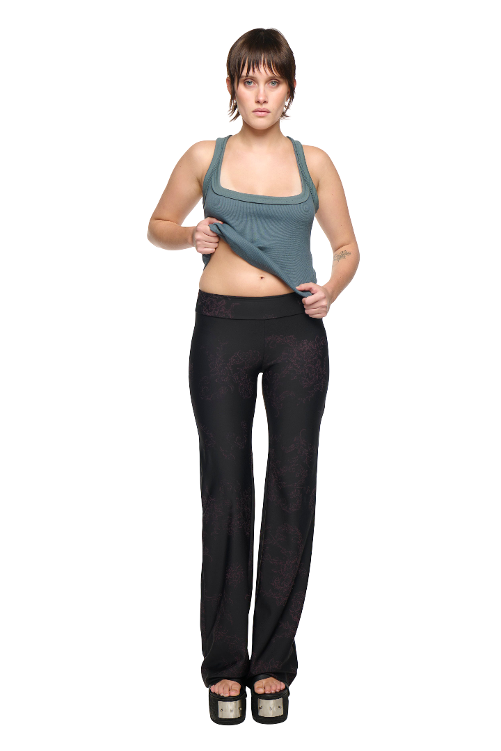 Floral Yoga Pant - Black/Purple