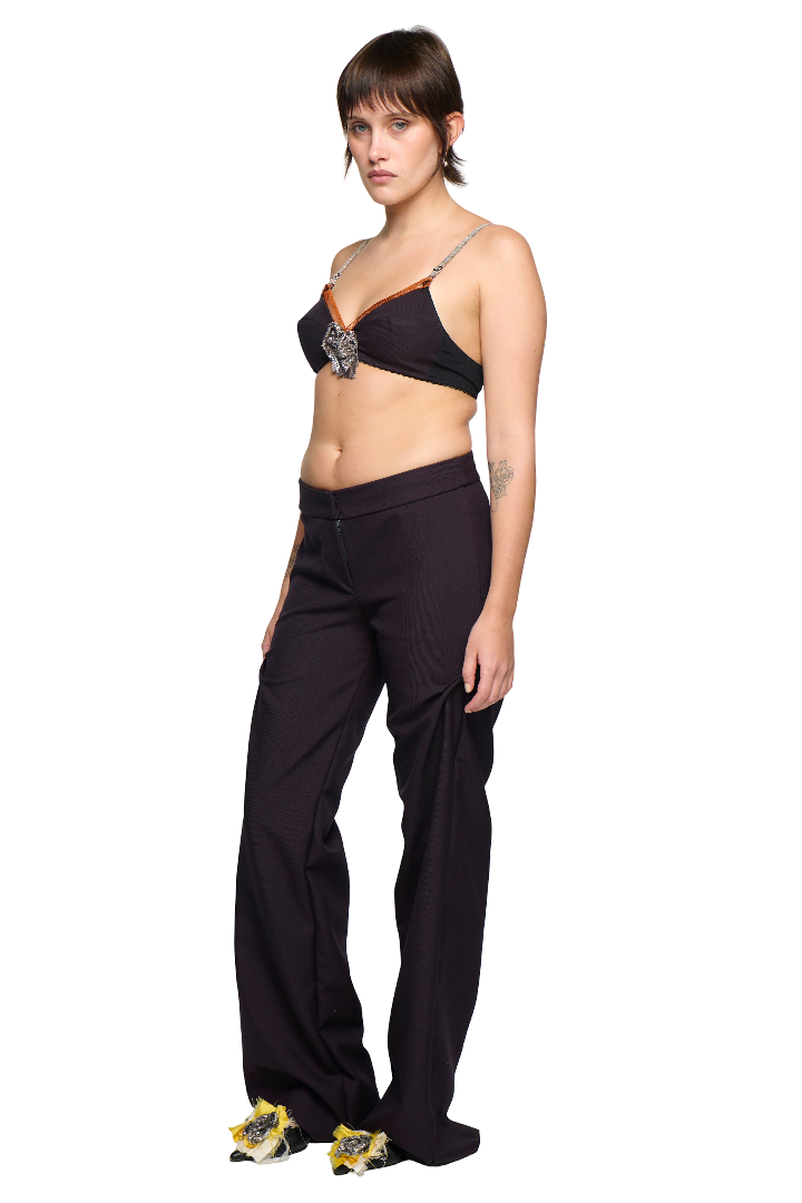 Cut-Out Suit Pant - Purple