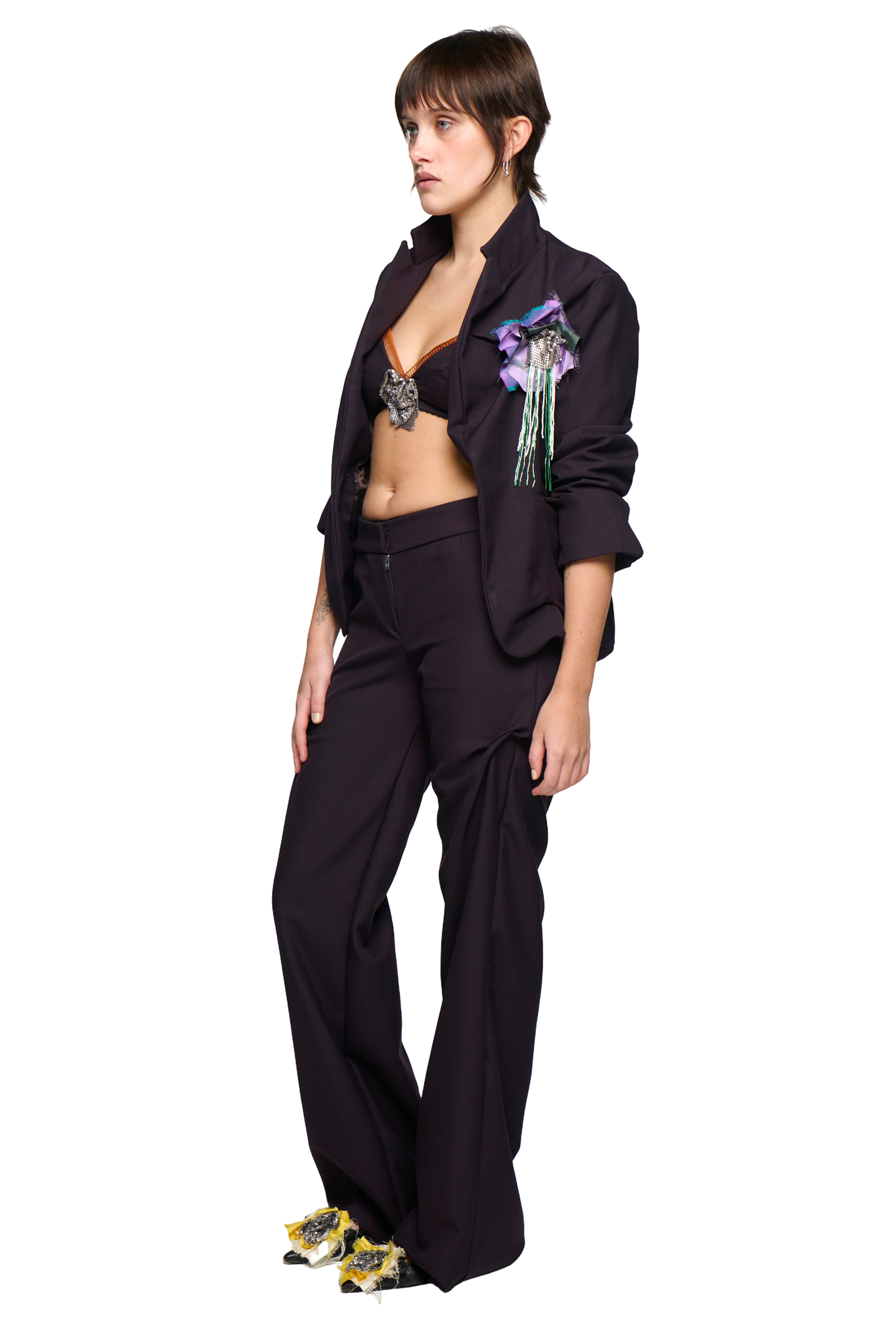 Cut-Out Suit Pant - Purple