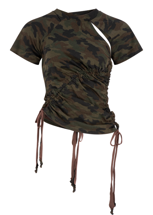 Ruched Tee - Camo