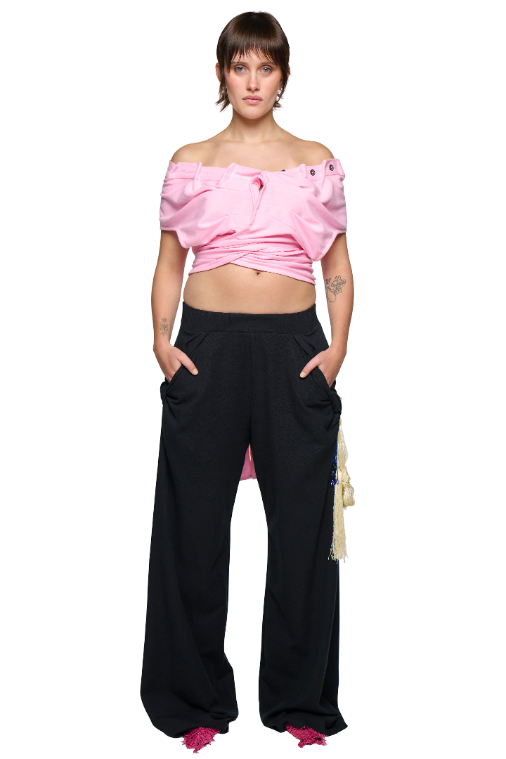 Backless Polo Shirt - Pink